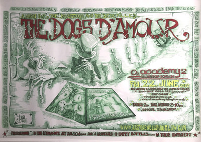 Dogs D'Amour A1 Gig Poster O2 Academy Islington 22 June 2012 Tyla Pallas