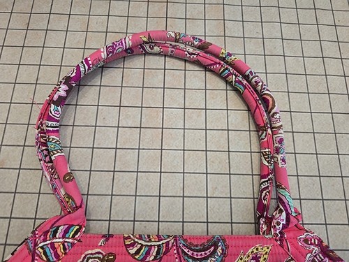 Vera Bradley Purse Side By Side Tote Call Me Coral Shoulder Bag Pink Retired Vtg - Picture 3 of 5