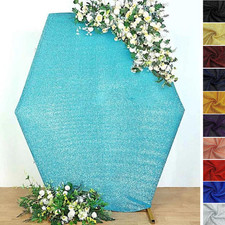 8 feet Metallic Glittered Spandex Hexagon STAND COVER Party Events Decorations