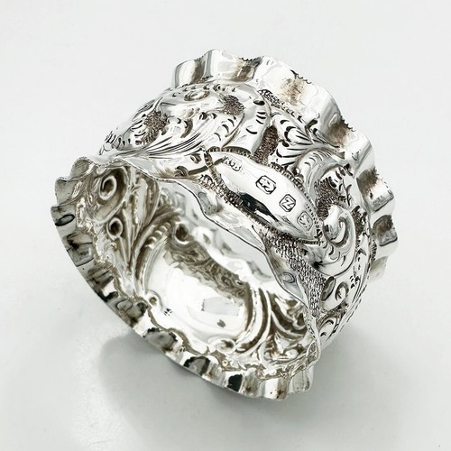 NAPKIN RING STERLING SILVER VICTORIAN Birmingham 1899 Rolason Brothers - Picture 3 of 5