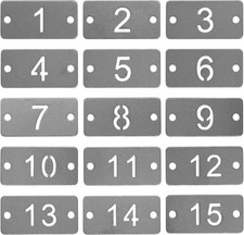 Rectangle Metal Hollowed Numbered Tags Stainless Steel Number Tags Key Tags ...