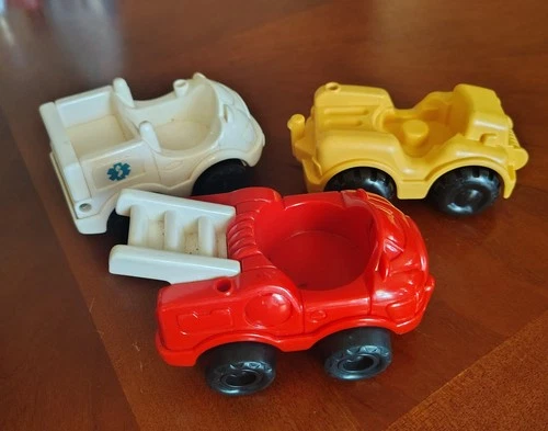Vintage Little People Firetruck Ambulance And Safari Jeep