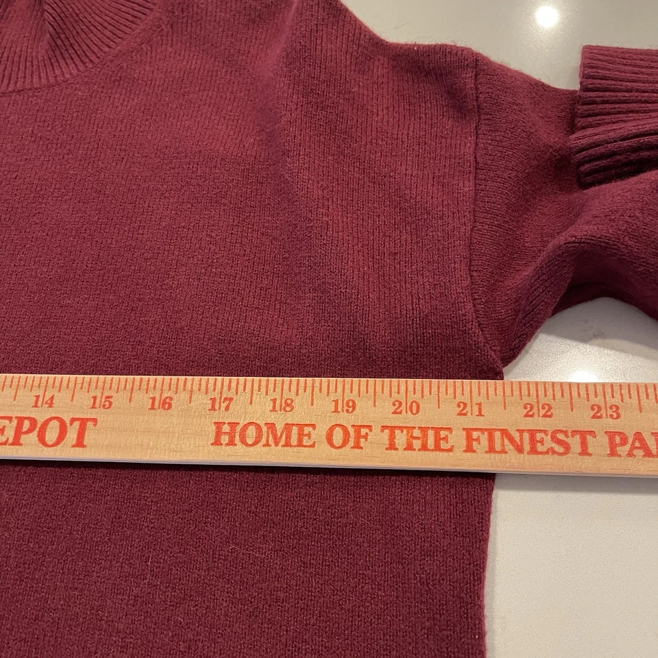 Suéter Banana Republic Mujer S Borgoña Cuello Simulado Manga Larga Algodón/Lana Foto 4 de 4
