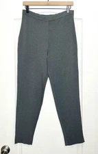 STUDIO G Women's Gray Knit Pull On Stretch Pants Size S Lounge Elastic Waist