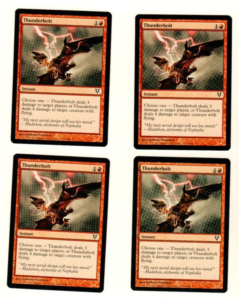 Set Of 4 Thunderbolt	Avacyn Restored 159/244 Magic the Gathering MTG Card