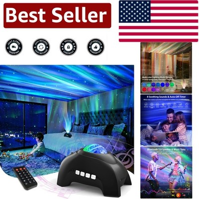 Black Northern Lights Projector with White Noise & Auto Timer for Kids & Adults