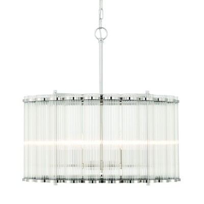 Eurofase Lighting 47239 Glasbury 6 Light 24''W Drum Chandelier - Nickel