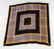 Vintage Glentex Silk Scarf 32  Square Hand Rolled Made in Japan Geometric Estate