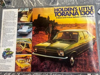 ORIGINAL HOLDEN DEALER ADVERTISEMENT POSTER TORANA 1300 1970s GMH MUSCLE CAR