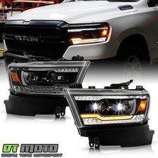 2019-2022 Ram 1500 Black Full LED Sequential Turn Dual LED Projector Headlights