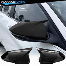 Fits 21-26 Hyundai Elantra 4DR Gloss Black ABS Rear View Side Mirror Cover Cap