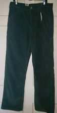 Levis 568 Green Corduroy Straight Loose Fit Carpenter Workwear Pants Size 33x34