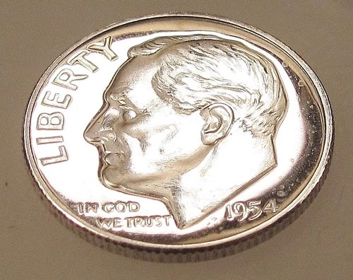 1954 Choice  Proof  "EYE CANDY" Dime 90% Silver Blazing Luster  #302 ~ 3