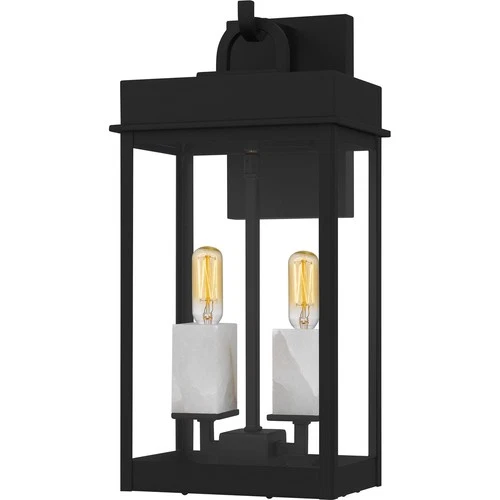 Matte Black  Outdoor Wall Lantern from the Carmen Collection - Picture 1 of 5