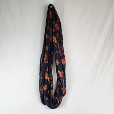 Ann Taylor Loft Women’s Infinity Scarf-Navy Blue/Coral geometric Floral-Soft
