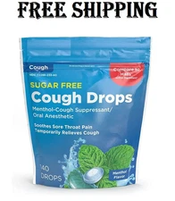 Basic Care Sugar Free Menthol Cough Drops, 140 count