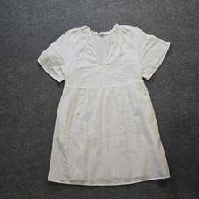 Old Navy Dress Womens Large White V Neck Short Sleeve Lightweight Capsule Casual