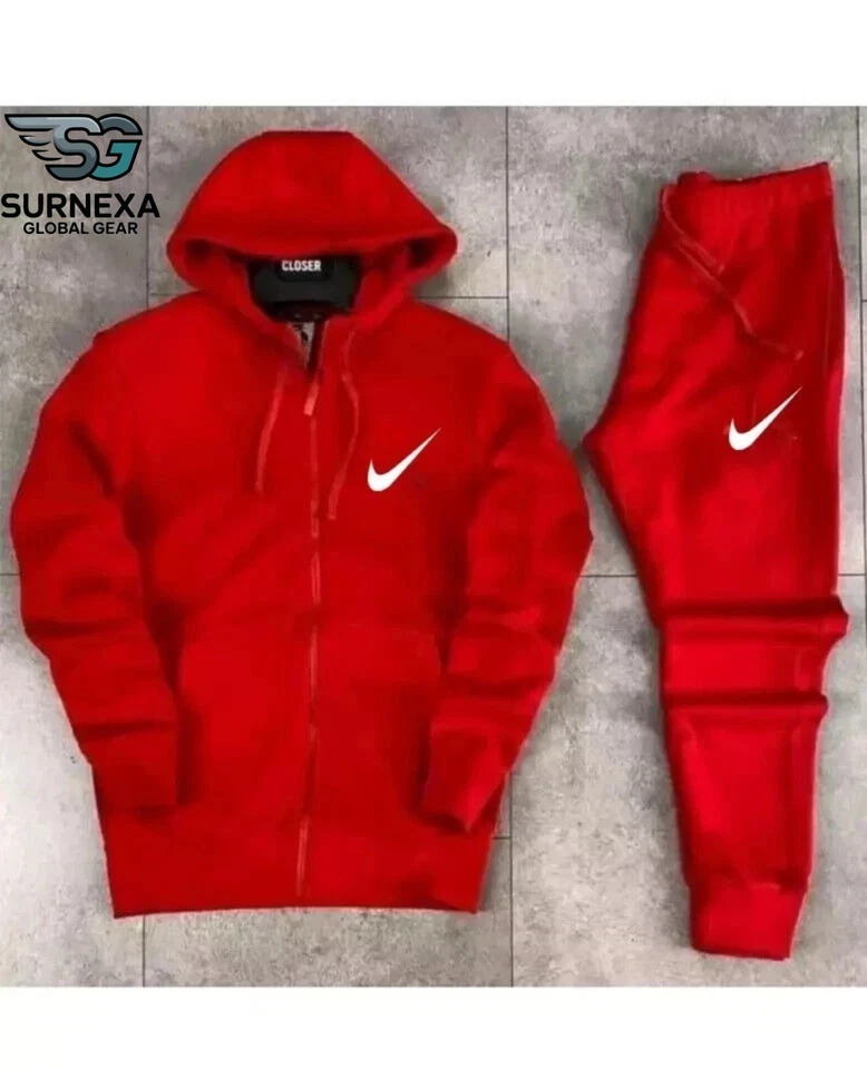 Men's Nike Hoodie Tracksuit Set 2 Piece Full Zip Fleece Sportswear - Image 3 of 4