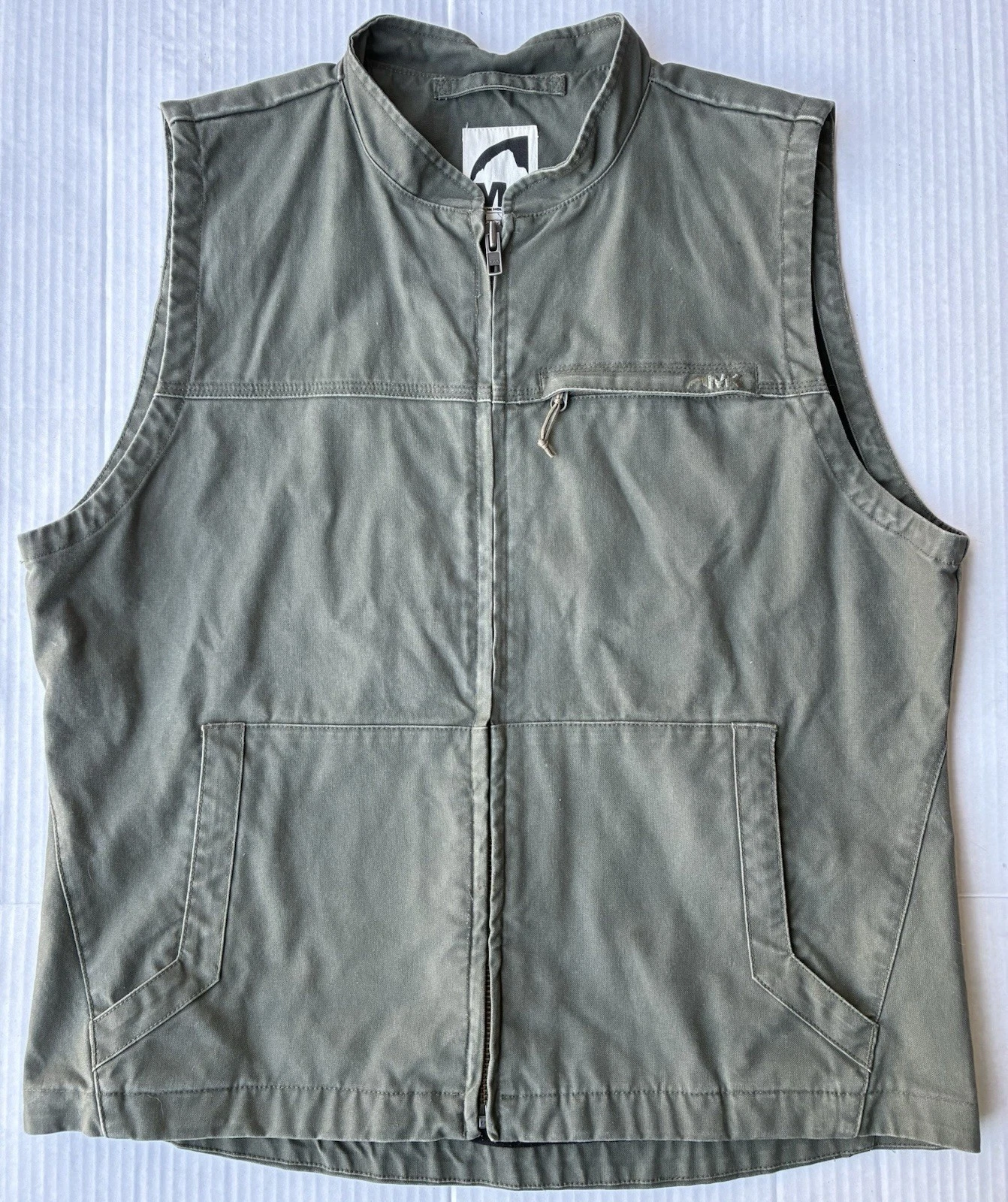 Mountain Khakis Jackson Hole Lined Canvas Full Zip Vest Men’s LARGE Green EC!