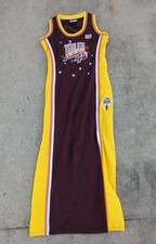 Harlem Globetrotters Twiggy 42 Jersey Dress Sz Med Platinum FUBU 75th Anniv
