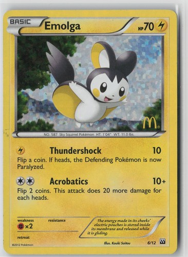 Emolga Holo Promo McDonald's Promos 2012 006/012 LP