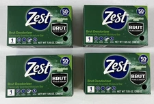 Zest Brut Deodorizer classic Scented moisture Bar for men 7.05 oz .Lot o 2, 4