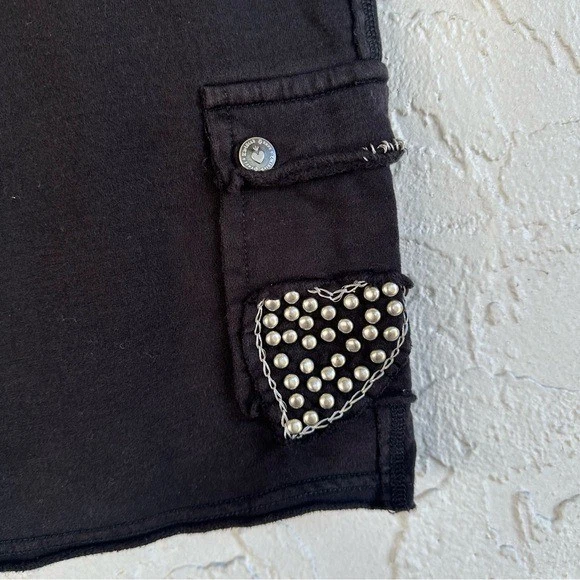 ВИТЫЕ СЕРДЦА шорты женщин маленький грузовой с заклепками Y2K богемное сердце карман - Изображение 2 из 4