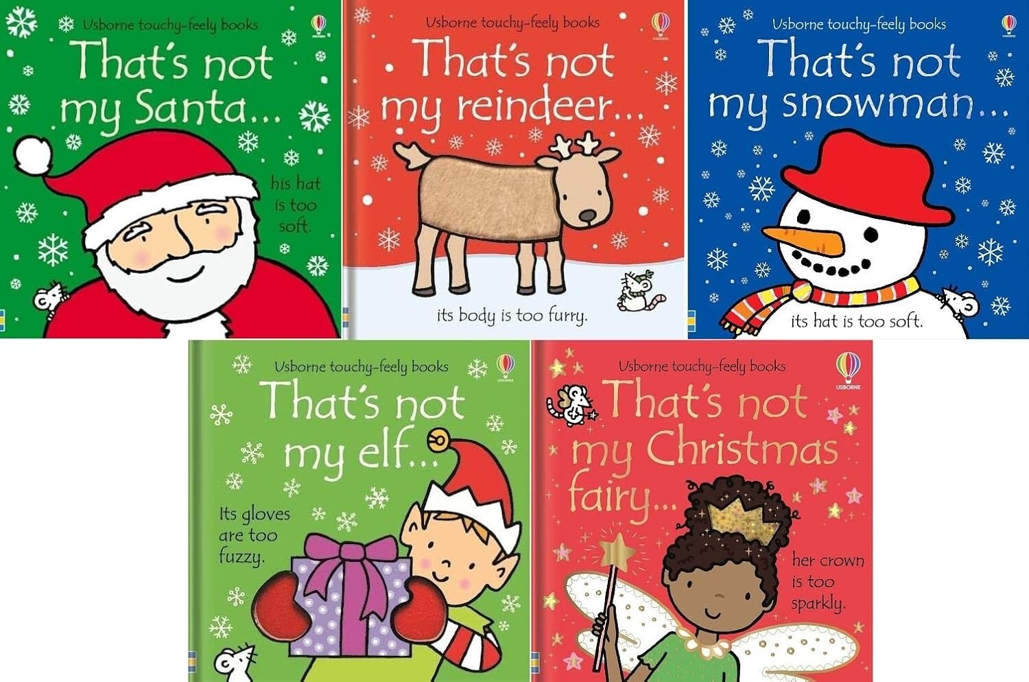 That's not my Christmas 5 Books Collection Set Santa, Reindeer, Snowman, Elf