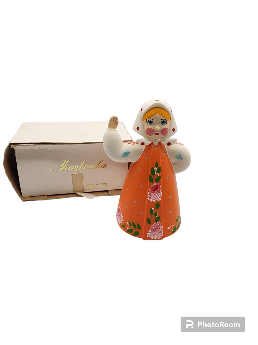 Vintage USSR Russian Dancing Doll Bobblehead Babushka Soviet Girl