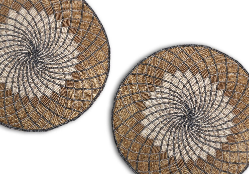 Set Of 6 Placemats Multicolor Flower Tablemats Beaded Charger Plates 13X13 Inch - Picture 1 of 9