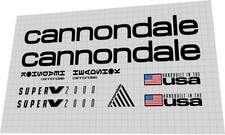 SET DECALCOMANIE Cannondale Super V 2000 1993 nere