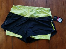 Zoot Womens XL Running Shorts Black Yellow/Green 3" Inseam XLarge Run PCH
