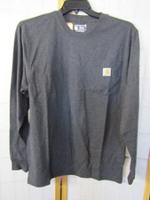 NWT Carhartt Loose Fit Charcoal Heavy Weight Long Sleeve Cotton T-Shirt Men S