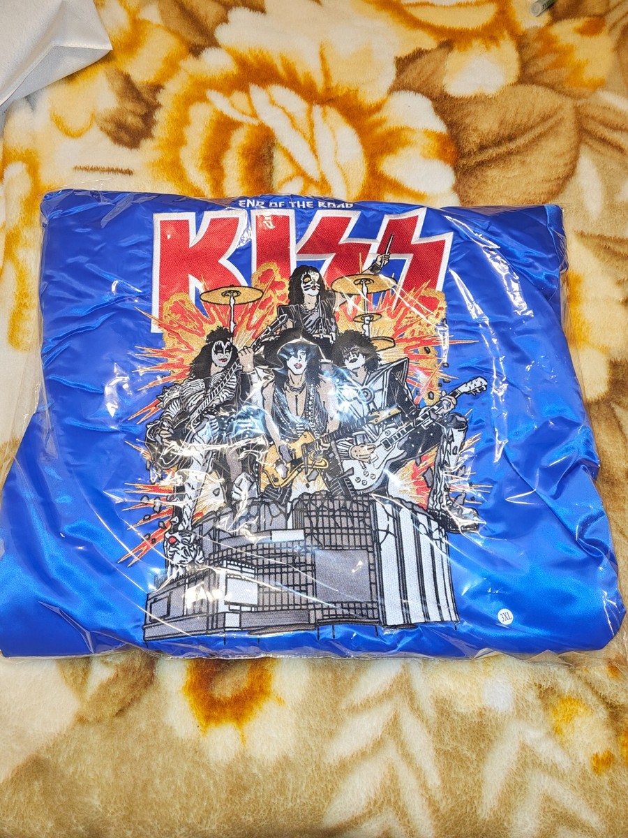 KISS Official End Of The Road Tour BLUE Bomber NYC MSG Jacket Size