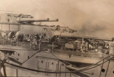 WWI Navy Battleship Sailors Coaling Operations Real Photo Postcard