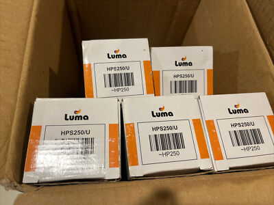Luma 250w E39 Clear High Pressure Sodium Lamp HPS250/U   Mogul Base Lot Of Five