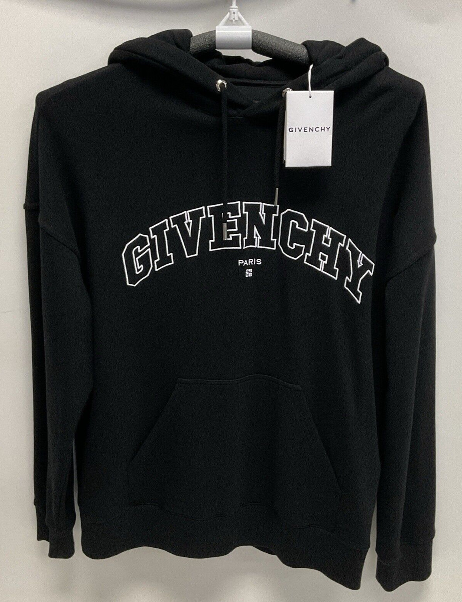 【送料&関税込】Givenchy Cotton Hoodie NWT Givenchy Embroidered 100% Cotton Black Sweatshirt Hoodie