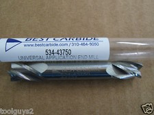 BEST CARBIDE 4 FLUTE UNIVERSAL APPLICATION 3/8" DOUBLE END STUB END MILL"NEW"