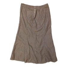 Vintage Corduroy Midi Length Brown Cottagecore A-Line Skirt- Size 10