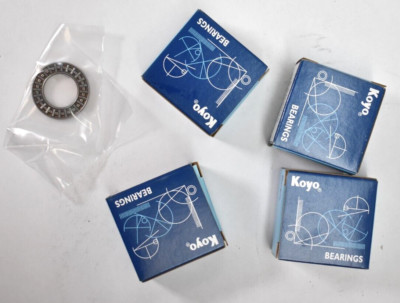 Lot of 4 Koyo Thrust Needle Bearings Axial Cage & Roller Open End 20mm ID x 2mm