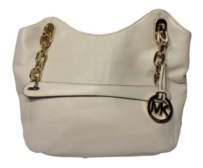NWOT I Michael Kors Lilly Large Vanilla Tote Bag l Lamb Leather 