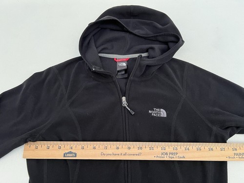 The North Face Women Sz M Full Zip Black Polartec Hoodie Sweatshirt Logo Outdoor - Picture 10 of 24