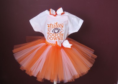 Orange and White Football Tutu Set