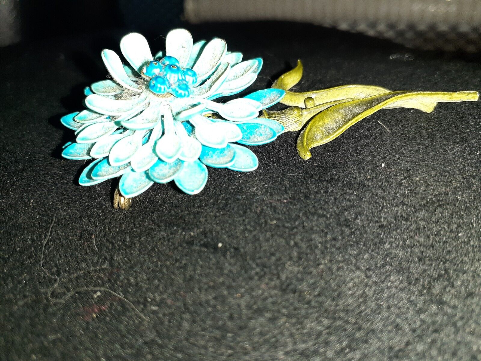 vintage metal flower pin brooch - image 2