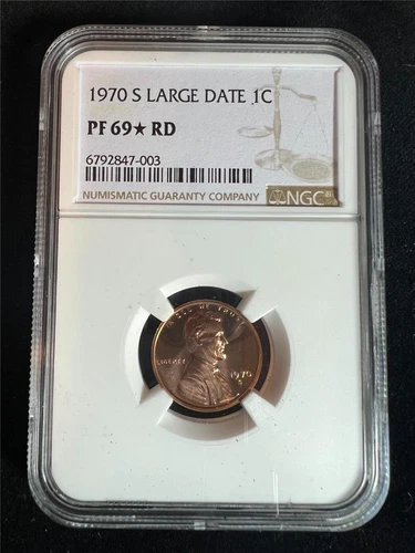 1970 S LINCOLN CENT LARGE DATE PROOF 1C PF69* PR69* STAR RD NGC SKU 3593