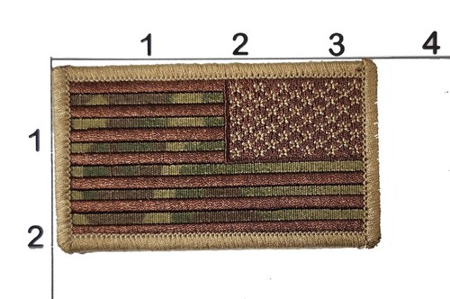 USA Flag Patch Military Uniform American Reverse Hook & Loop Camo Old Glory