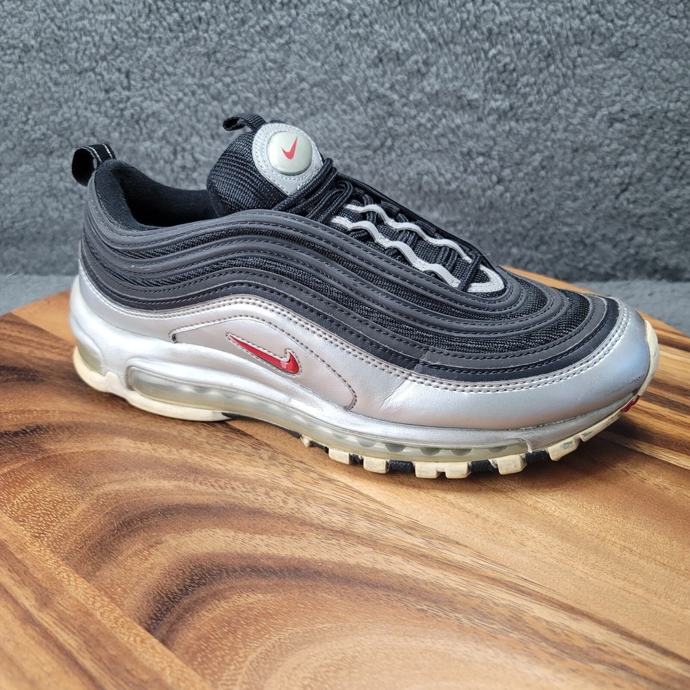 Nike Air Max 97 Black Metallic Silver Mens Size 8 Sneakers AT5458-001