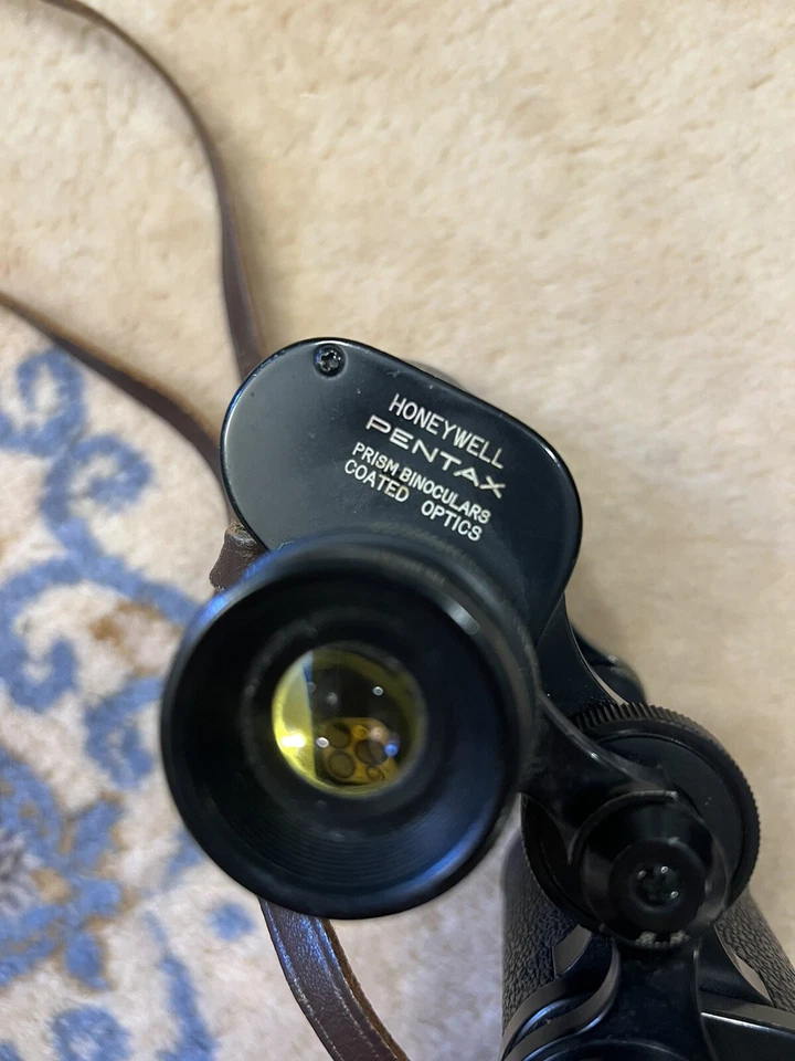 Rare Vtg Asahi Pentax Honeywell 8 x 30 7.5 Prism Coated Binoculars Leather Case - Image 4 of 4