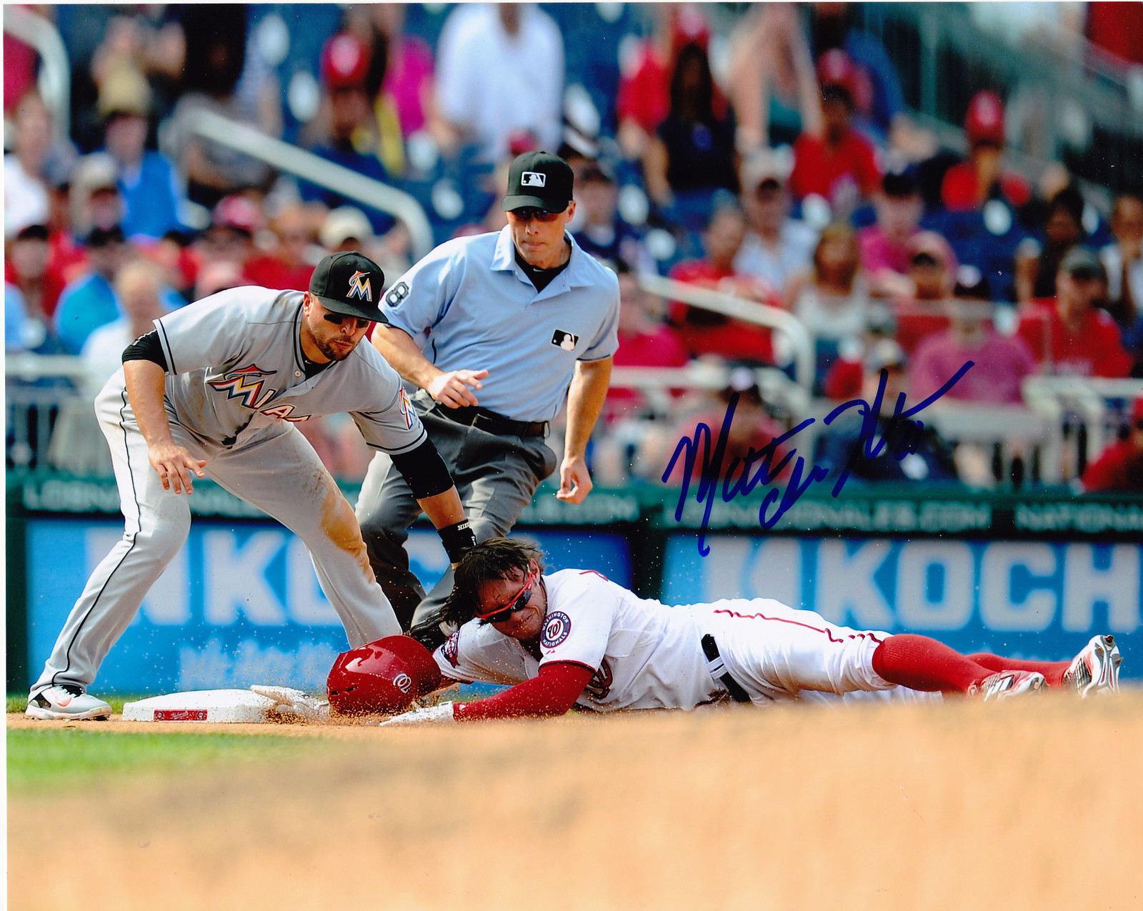 Mat Den MATT DEN DEKKER WASHINGTON NATIONALS ACTION SIGNED 8x10 | eBay