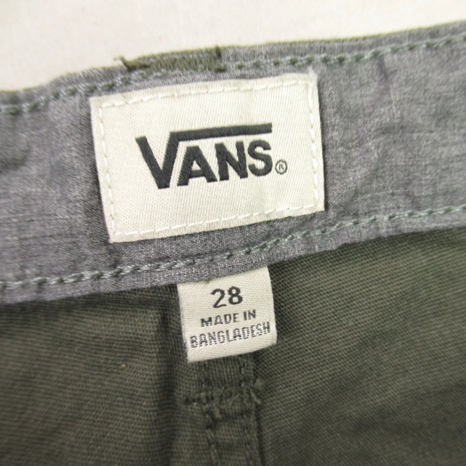 Vans Shorts Boys 28 Pockets Casual Lightweight Green Chino - Image 3 of 4